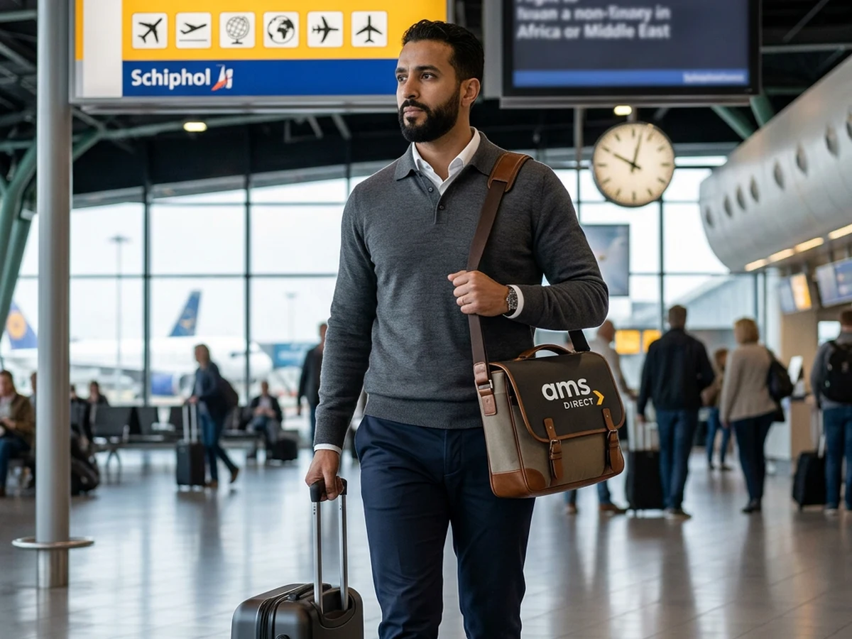 AMS Direct on-board courier met handbagage in Schiphol terminal