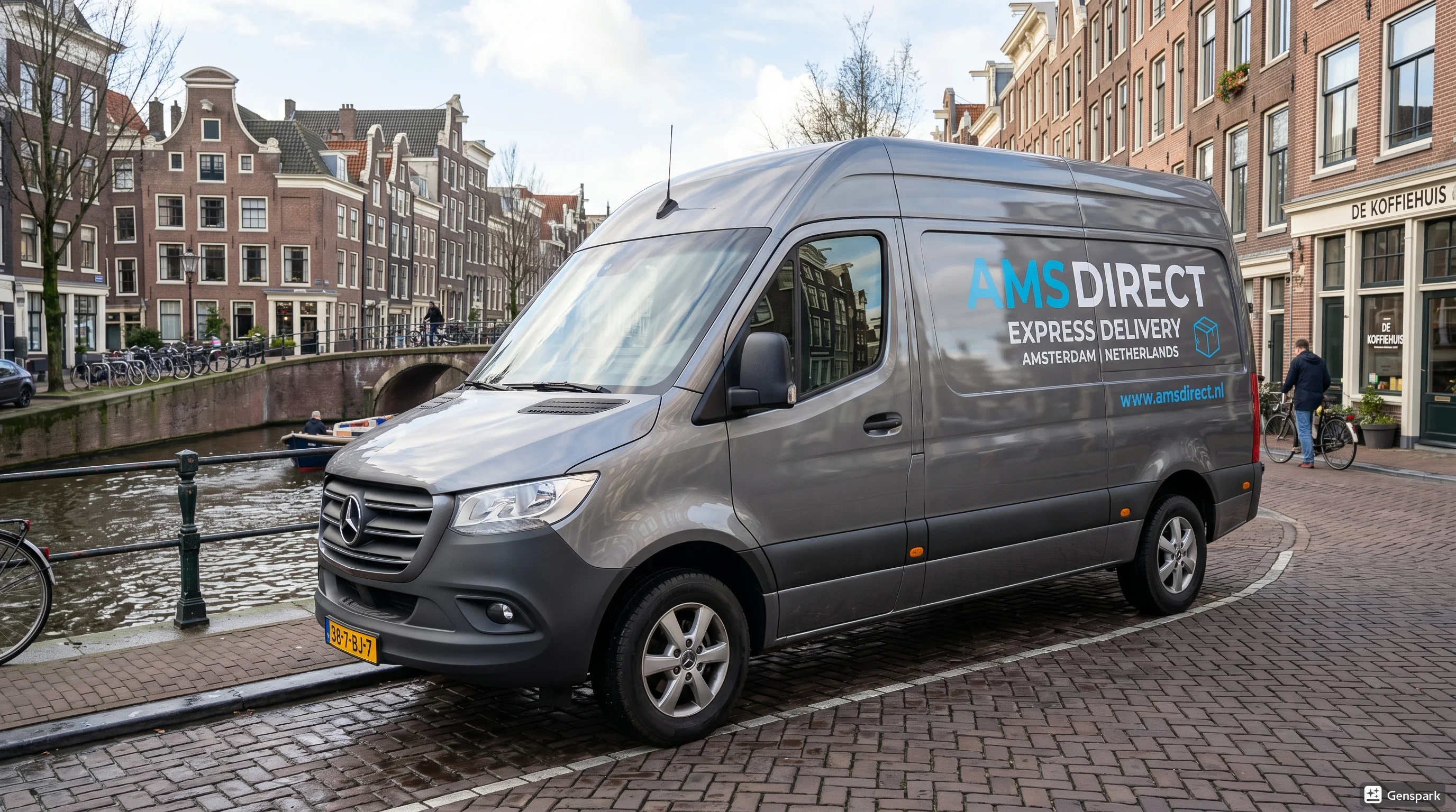 Mercedes Sprinter bestelbus AMS Direct koerier voor grote zendingen Amsterdam